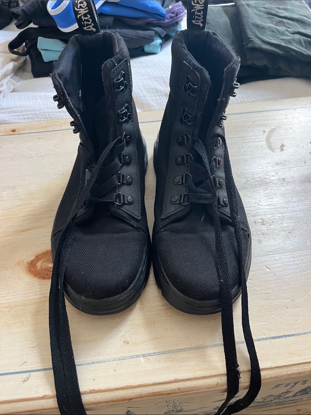 Dr. Martens Black High-Top Canvas Boots